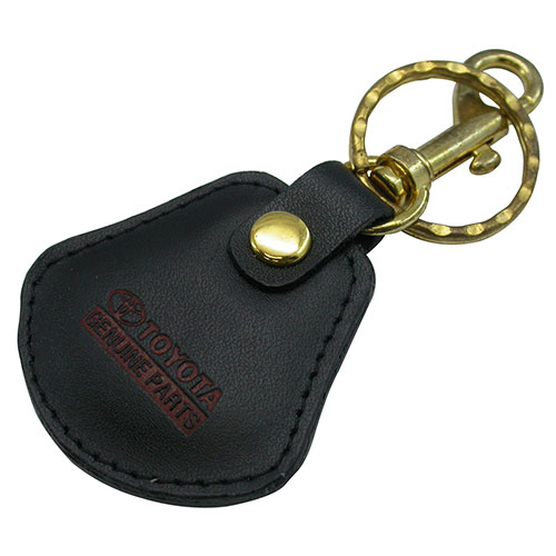 Custom Metal Promotional Keychains with Leather Holder(010)